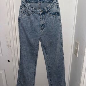 SHEIN Blue Straight Leg Jeans Classic Denim